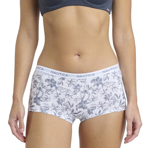 Image of Nautica Women's Cotton Boyshort Underwear Set, 5-Pack