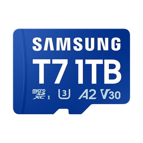 Samsung microSDXC T7 1TB, Transfer Speeds Up to 170 MB/s, Made for Casual Gamers, Amateur Creators, & Everyday Users (MB-MB1T0T/AM)