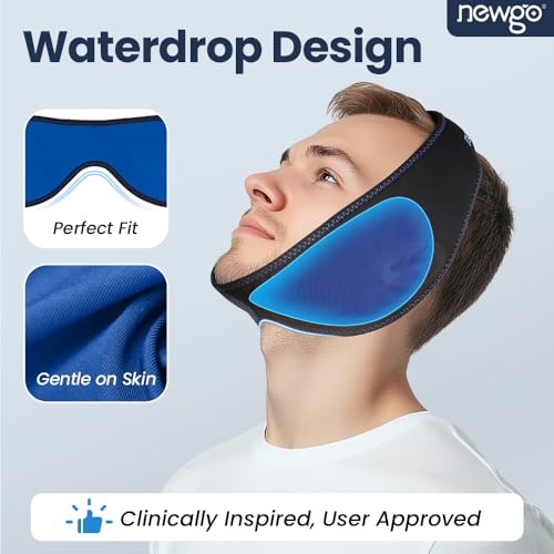 Image of NEWGO Wisdom Teeth Ice Pack Head Wrap for Face Oral Surgery, FSA Eligible, Jaw Ice Pack for Face with 4 Hot Cold Gel Pack for TMJ, Tooth Extraction, Tonsillectomy Recovery