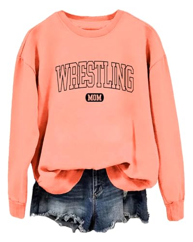 Wrestling Mom Sweatshirt Wrestling Mama Hoodie Orange