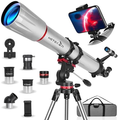 Bild 11 - Teleskop, 80/600mm Teleskope Für Erwachsene, Tragbares Astronomisches Refraktor Teleskop Für Kinder & Anfänger, Zur Beobachtung Von Mond Und Sternen Mit Telefonadapter Und Tragetasche