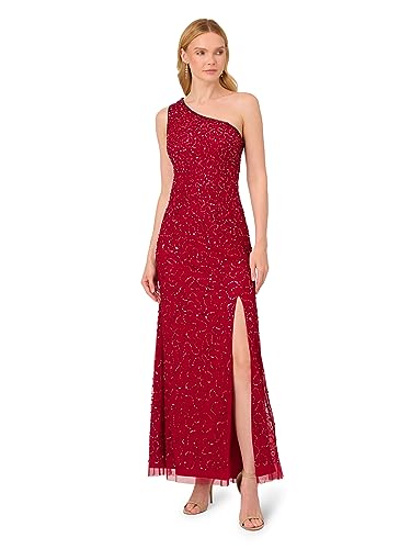 Image of Adrianna Papell Womens One Shoulder Beaded Dress