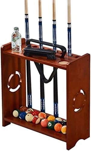 8 Holes Billiard Table Cue Rack Floor Wooden Storage Box For Room Scorer(D)