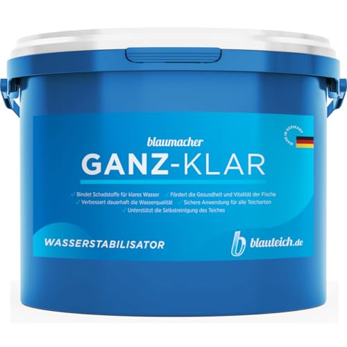 BLAUTEICH blaumacher GANZ-KLAR Flockungsmittel & Teichklar-Unterstützung für Teiche hilft bei Schwebealgen verbessert Wasserqualität für Teiche mit Filterbetrieb (1 kg)