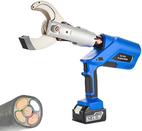 18V Battery-Powered Electric Cable Cutter with LED Display - Hydraulic Scissors for 65MM-135MM Aluminum & Copper Wire Cutting, Includes 2 Batteries (EZ135C)