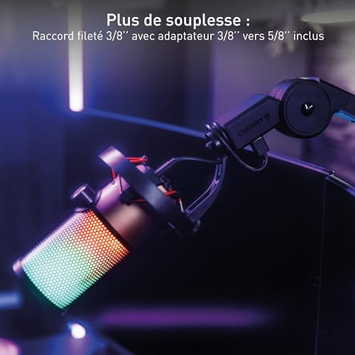 Bras de microphone universel CHERRY MA 6.0 UNI avec hub USB intégré noir - 6