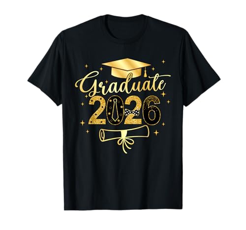 Graduate 2026 Gold Class of 2026 Graduation Men Women Kids T-Shirt