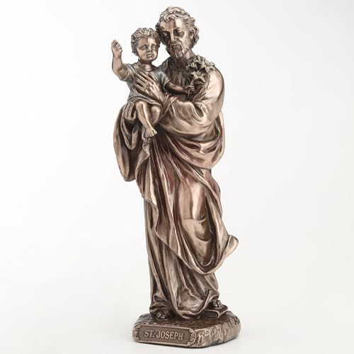 Figura Religiosa San José con Niño Jesús 6.25 pulg miniatura 2