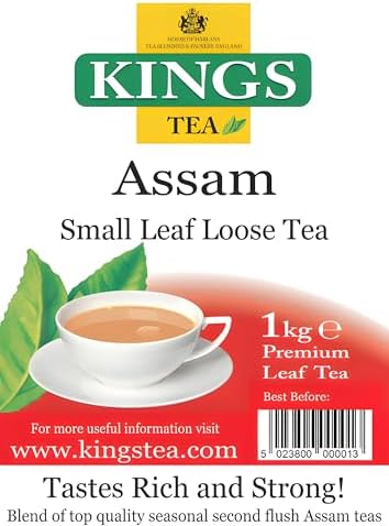KINGS TEA, ASSAM LOOSE TEA, SMALL LEAVES, 1 Kg (Pack of 1)