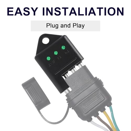 Image of 4 Pin Trailer Tester 4 Way Flat Trailer Light Tester Connector Trailer Wiring Tester Straight Trailer Light Wire Circuit Tester