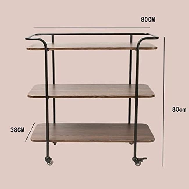 Trolley Kitchen Shelf Serving Cart Trolley 3 Tier Cart with Wheels All Purpose Shelving Lockable Wheels for Home Bar Serving Cart for Home-BN6JzC0f