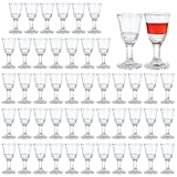 MIVIDE 48 Pack 10 ml Mini Shot Glasses Set, 0.338oz Small Wine Glasses, Clear mini Wine Glass with Base for Tequila, Whiskey, Spirits