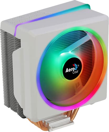 Aerocool Cylon4Fw, Argb Cpu Cooler Bianco, Tdp 145W, Ventola Argb 12Cm, Hctt