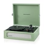 Crosley Voyager Portable Turntable - Bluetooth Record Player, 3-Speed Suitcase Vinyl Player, Home Turntables for Vinyl Records, Built in Stereo Speakers & Bluetooth Receiver, AUX Input, Sage