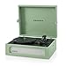 Crosley Voyager Giradischi con 2 altoparlanti, Bluetooth In & Out e AUX - Giradischi Vintage a 3 velocità - Per vinili da 7", 10" e 12" - Portatile con custodia integrata - Sage