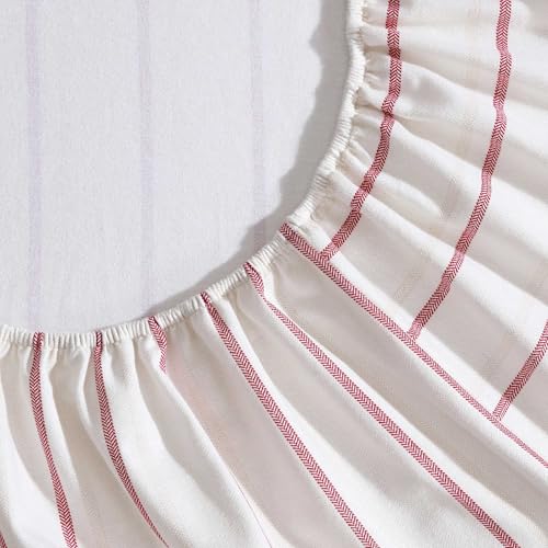 Image of Eddie Bauer - King Bed Sheets, Cotton Flannel Bedding Set with Matching Pillowcases, Brushed for Extra Softness, Deep Pocket, Oeko-Tex Certified (Cooper Falls Red)