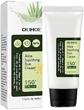 "Aloe Vera Soothing Sunscreen - Firming Facial Moisturizer for Soothing Skin and Sunburn Relief. Aloe Vera Gel Moisturizer, Day Cream and Skin Soother"