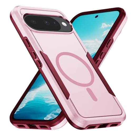 Teayoha for Google Pixel 10/10 Pro Case,[Compatible with Magsafe] [Military Grade Drop Tested] Shockproof Magnetic Tough Rugged Protective Phone Case -6.3 inch (Pink)
