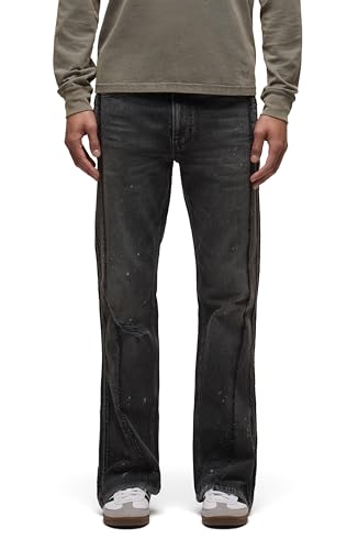 Hudson Men's Walker Kick Flare, Reconstructed Black, 32