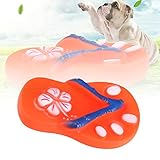 loinhgeo- Durable Washable Puppy Cute Sandals Shape Vinyl Flip Flops Dog Cat Pet Squeaky Chewing Sound Toy - Random Color