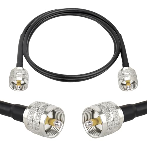 XRDS -RF RG58 Coax CB Cable 3FT, 50 Ohm with PL-259 UHF Male Connectors – Flexible &amp; Durable Coaxial Cable for CB Radio, Ham Radio, Antenna, SWR Meter, SDR