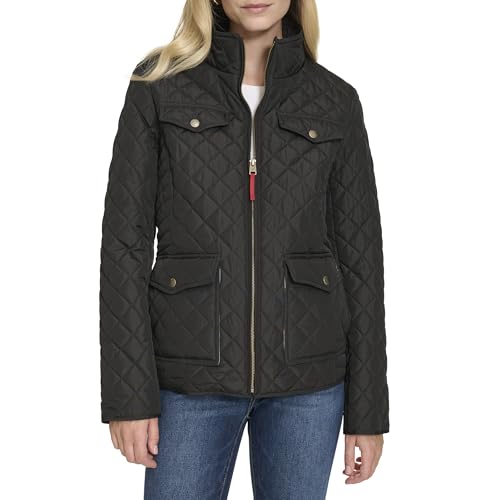 Nautica Jeans Women's Quilted Jacket, Black, L