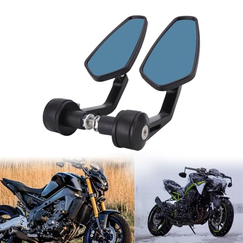 BIUGERCN Rétroviseurs d'extrémité de Barre de Moto 7/8 Pouces 22 mm Rétroviseur latéral Universel pour MT XSR YZF CB CBR Z900/650/400 Ninja Monster Scrambler Panigale GSX-R Duke Street Triple