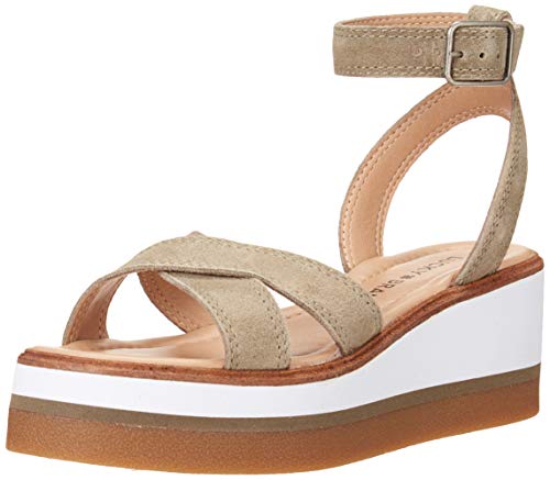 Lucky Brand Women's TARHI Wedge Sandal, FOSSILIZED, 9