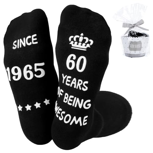 Belillpipi 60th Birthday Gifts for Men 1965 Funny Socks 60th Birthday Socks for Men Special Gifts for 60 Year Old