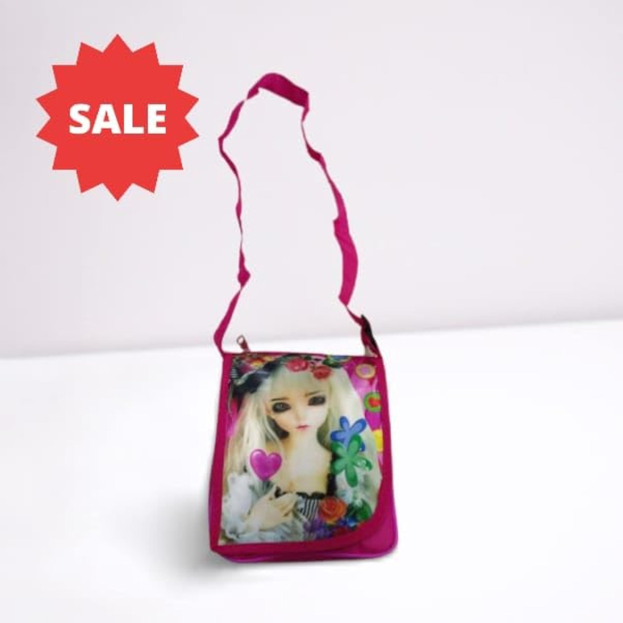 Floral Print Sling Bag, Pink and White Design