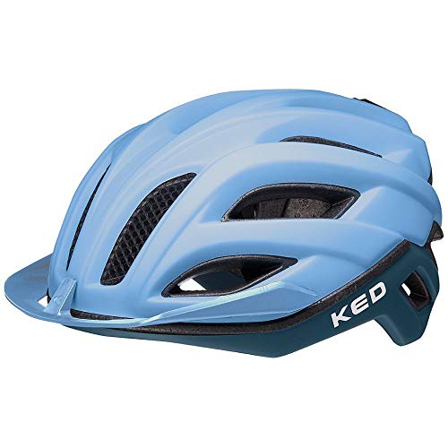 KED Champion Visor Fahrradhelm, E-Bike, Mountainbike, Blau matt, M 52-57cm