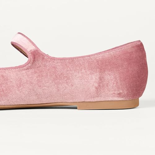 Image of Amazon Essentials Women's Velvet Mary Jane Ballet Flat with Buckle Strap