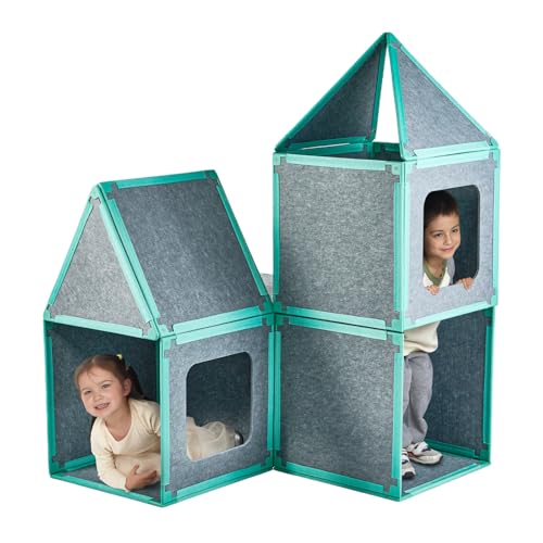 Umoving 20-Piece Magnetic Fort Building Kit for Kids Giant Modular Playhouse Panels STEM Construction Toy for Creative Indoor Play Ages 3+