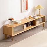 【AMPIO SPAZIO DI STOCCAGGIO】Questo centro di intrattenimento in stile moderno metà secolo dispone di un ampio piano superiore, 2 ante scorrevoli in vetro e spazio di archiviazione aperto. Questo ti consente di riporre facilmente vari oggetti, come telecomandi, CD, DVD, dispositivi multimediali, libri, foto, vasi, oggetti decorativi e altro ancora.