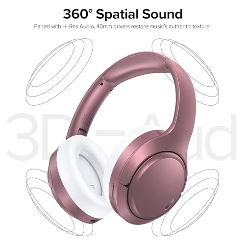 Image of TAGRY Hybrid Active Noise Cancelling Headphones 120H Long Playtime, 6 ENC Mic, Wireless Over-Ear Bluetooth 6.0 Headphones,Hi-Res Audio, Memory Foam Earcup, Transparency Mode ANC Headphone
