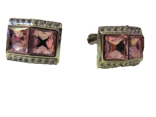 Mancuernillas Geoffrey Beene para Hombre Rosa y Plata miniatura 1