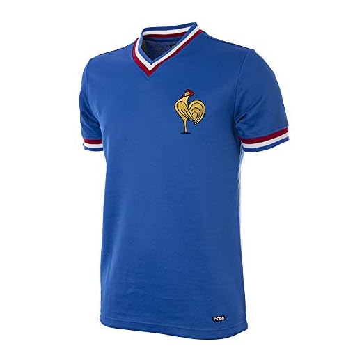 Copa Camiseta de fútbol Retro de Francia 1971 para Hombre, Hombre, Camiseta Retro de fútbol con Cuello en V, 220, Azul, L