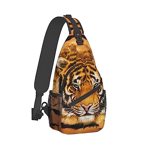 Cool Tiger Sling Bag, Fashion Crossbody Backpack Shoulder Bag Chest Bag for Men Women Outdoor Hiking Travel2