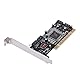 Denash PCI zu 4-Port-SATA für RAID-Karte, 3114 Array-Karte PCI zu 4 internen SATA-Ports 1,5 Gbit/s Sil3114-Chipsatz-Konvertierungskarte über 137 GB für RAID-Controller-Karte