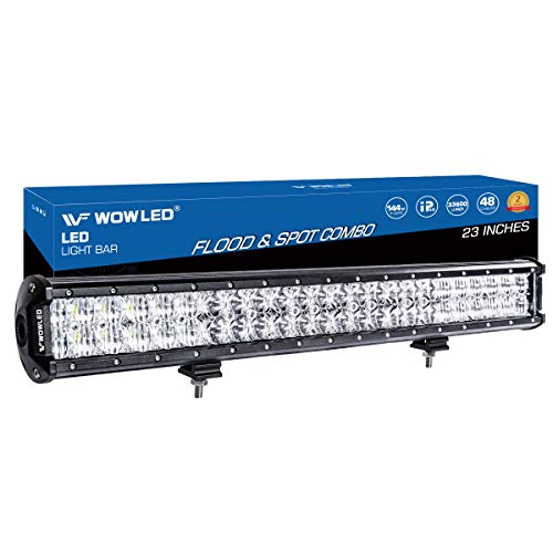 WOWLED 5D LED Light Bar, 23 144W Offroad Driving Combo Beam LED Work Light Bar Fog Lamp Indicators for Truck Tractor Jeep Boat SUV UTE 4x4