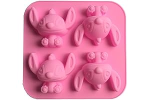 4 Cavity Star Baby Lilo and Stitch Silicone Fondant Candy Molds
