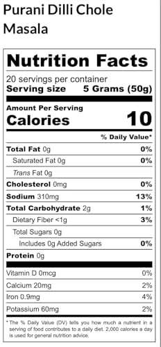 Image of Spiced Right Purani Dilli Chana /Chole Masala Powder (200 Gm) Blended with Traditional Indian Spice & Flavors for an Authentic Taste | Best for Cooking Sabji, Chhole, Chana, & Chickpeas