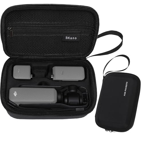 Nokwocy Sac pour DJI Osmo Pocket 3 Creator Combo, matériau PU et EVA étanche, sac de transport compact avec poignée en sangle, protection de voyage pour accessoires Osmo Pocket 3 Combo, noir