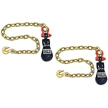 Mytee Products 2 Ton Snatch Block w/Chain Flatbed Tow Truck Rollback Wrecker Car Carrier Cable 2 Pack