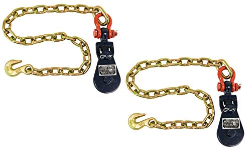 Mytee Products 2 Ton Snatch Block w/Chain Flatbed Tow Truck Rollback Wrecker Car Carrier Cable (2 Pack) by Mytee Products - Used condition - US$64.38