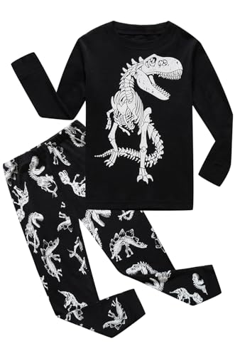 Image of Little bety Cotton 4 Piece Pajamas Boys Long Sleeve Sets Toddler Boys Pjs Kids Sleepwear Sets