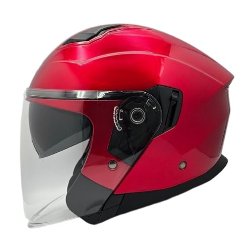 Vega Helmets Magna Advanced Open Face Motorcycle Helmet w/Sunshield, Candy Red LG