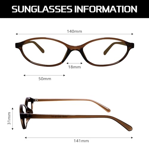 Image of GUVIVI Retro Oval Sunglasses for Women Chic Cat Eye 90s Sunnies Lightweight Narrow Shades Trendy UV protection Sun Glasses