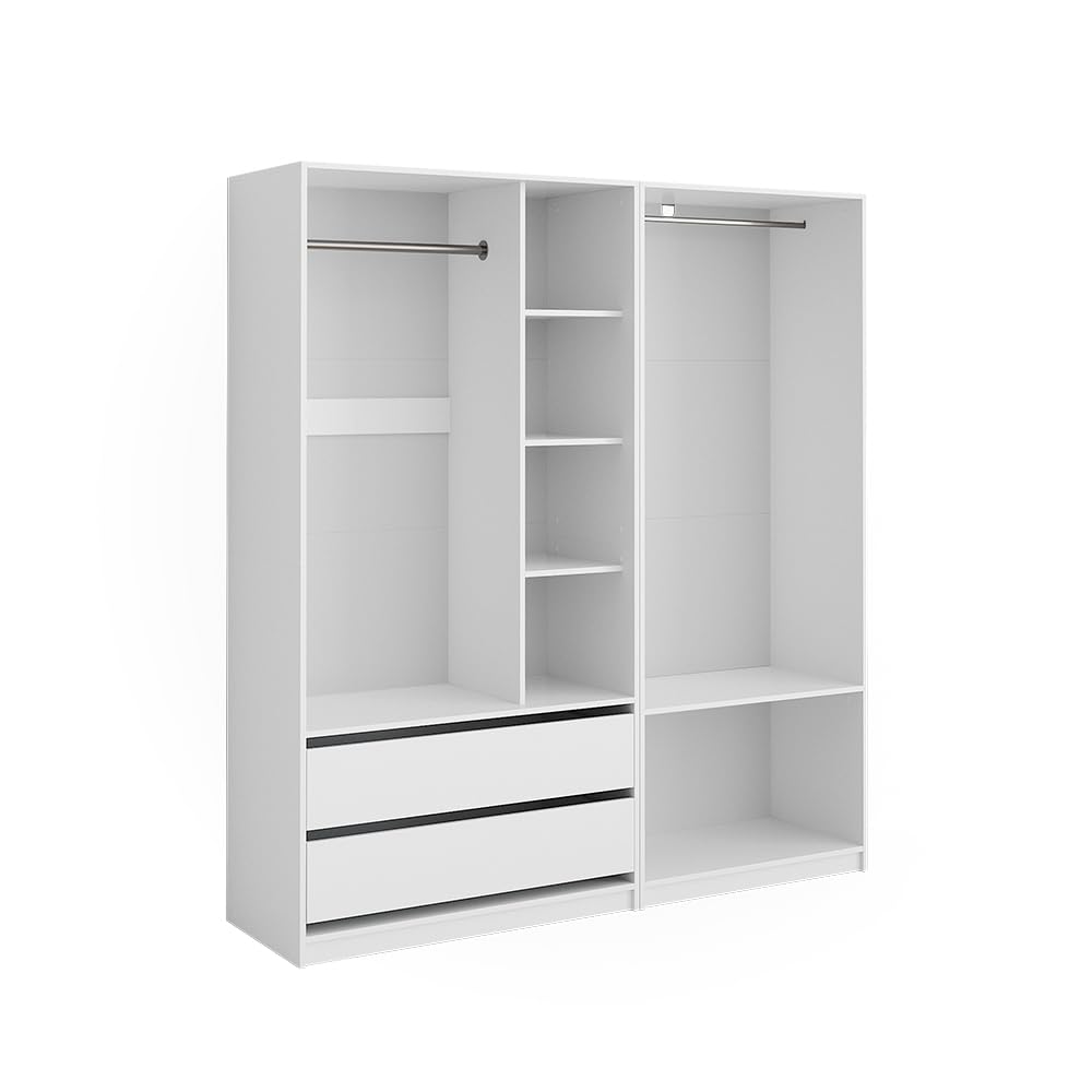 Vicco Kleiderschrank Elmo, Weiß, 180 x 200 cm 2er Set, für Flexible Aufbewahrung verschiedenster Kleidungsstücke