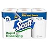 Scott Rapid-Dissolving Toilet Paper, 12 Double Rolls, Sustainable, Septic-Safe, Toilet Paper